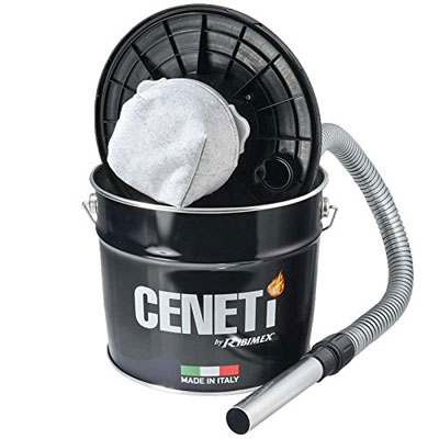 Aspirateur à cendres froides CENETI à moteur électrique 800W, capacité de 15L - Cheminées, poêles à bois ou granulés