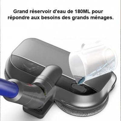 Brosse vadrouille électrique pour aspirateur sans fil compatible Dyson V7, V8, V10, V11, lumière LED, réservoir d'eau, tête de brosse