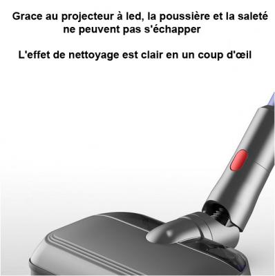 Brosse vadrouille électrique pour aspirateur sans fil compatible Dyson V7, V8, V10, V11, lumière LED, réservoir d'eau, tête de brosse