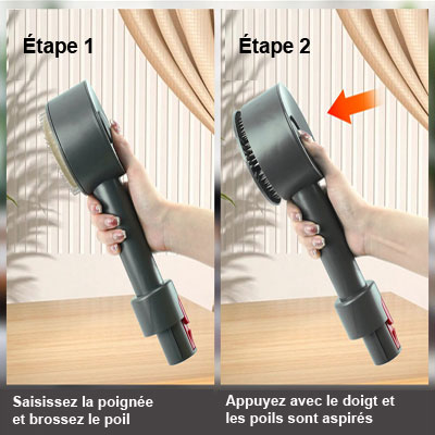 Brosse pour animaux de compagnie Accessoires pour aspirateur type Dyson V7/8/10/11, outil de toilettage adapté aux chiens ou chats à poils longs ou courts.