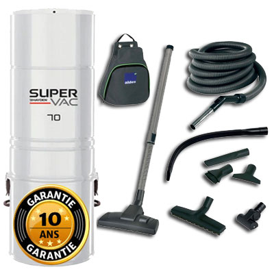 Aspirateur centralisé type Aldes HAYDEN SuperVac 70 avec kit de nettoyage, Garantie 10 ans