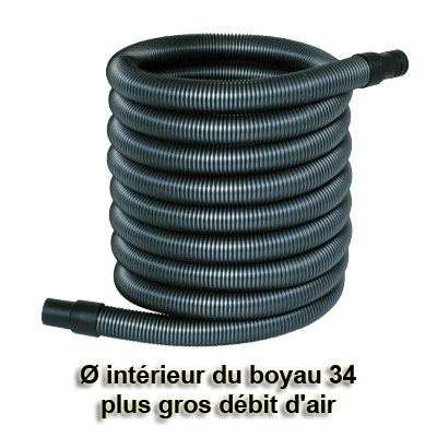 Flexible ALDES 8 M + embouts pour toutes les gammes d'aspiration centralisée Aldes, Ø intérieur du boyau 34 version optimisé plus gros débit d'air