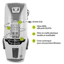 Aspiration centralisée SACH CVTech VAC Electra 1.6kW - Logement jusqu'à 250 m2 - Garantie 4 ans