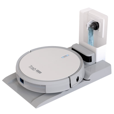 Robot aspirateur laveur Robò Tubo Aertecnica TR800 - Vidage automatique des poussières via le système d'aspiration centralisée
