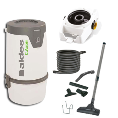aspirateur central ALDES Pack C.AXPIR INITIA Garantie 2 ANS (jusqu’à 200 m²) + set de nettoyage, Aldes 11071148