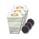 Lot de 3 Sacs compatibles ALDES 30 litres en HEPA + 1 filtre pour centrales AXPIR, BLUE, BOOSTY, DOOBLE, CONFORT, ENERGY, FAMILY, C. Cleaner, C.Booster, C.Power, DYVAC