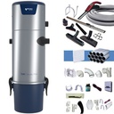 Aspiration centralisée AERTECNICA TS4 (jusqu’à 700 m²), Sans Sac - GARANTIE 3 ANS  - Avec 1 trousse flexible à variateur 9m + 8 accessoires + kit 4 prises + kit prise balai + kit prise garage