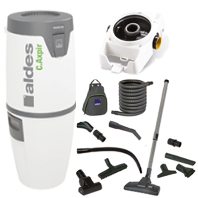 Aspiration centralisée ALDES Pack C.AXPIR COMFORT Garantie 2 ANS (jusqu’à 300 m²) + set de nettoyage, Aldes 11071139 + Aldes 11071180