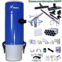 Aspiration centralisée SAPHIR 250 GARANTIE 2 ANS (jusqu’à 250 m²), filtration par sac de 30 litres, UNELVENT 620137 + set inter 9 ML + 8 accessoires + kit 3 prises + kit prise balai + kit prise garage