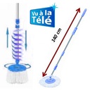 NEW TURBO MOP DELUXE avec double centrifugeuse : Une pour essorer + Une pour rincer ! (Avec 2 recharges)