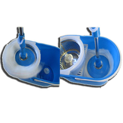 NEW TURBO MOP DELUXE avec double centrifugeuse : Une pour essorer + Une pour rincer ! (Avec 2 recharges)