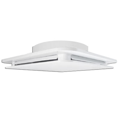 Ensemble bouche BDOP 80 d'extraction et d'insufflation plastique réglable extra-plate, débit de 15 à 50 m3/h, + manchon placo L. 100 mm