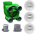 HYGRO ARIANT - Kit Hygro B VMC simple flux hygroréglable + bouches piles, AXELAIR VORTICE KHBPRST5160