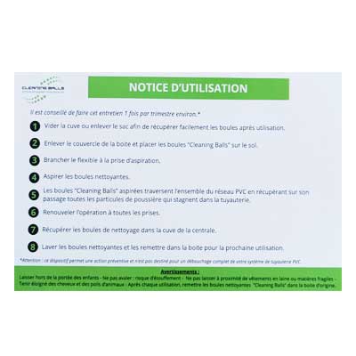 Flyers notice d'utilisation Cleaning balls
