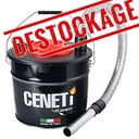 Aspirateur à cendres froides CENETI à moteur électrique 800W, capacité de 15L - Cheminées, poêles à bois ou granulés