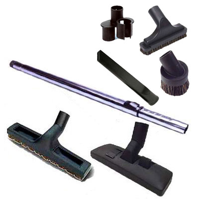 Kit 7 accessoires RETRAFLEX (1 brosse combinée, 1 brosse sol dur 300 mm, 1 canne télescopique chromée + 1 sac de 4 accessoires)