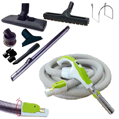 Trousse 8 accessoires + 1 flexible 8 m avec bouton marche/arrêt et nouveau terminal rotatif 360°à chaque extrémité