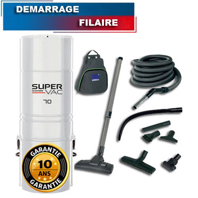 Aspirateur centralisé type Aldes HAYDEN SuperVac 70 avec kit de nettoyage, Garantie 10 ans