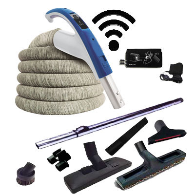 Set 7 accessoires + 1 flexible 10 m RETRAFLEX + housse de protection + poignée à bouton marche/arrêt télécommande intégrée 915 Mhz RETRAFLEX et HIDE-A-HOSE (Émetteur-récepteur)