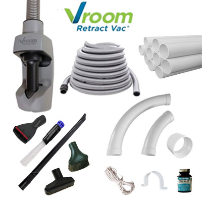 Nouveau Kit Flexible Vroom Retract Vac 9m, compatible avec toutes les marques d'aspiration centralisée