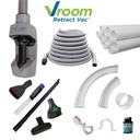 Nouveau Kit Flexible Vroom Retract Vac 9m, compatible avec toutes les marques d'aspiration centralisée