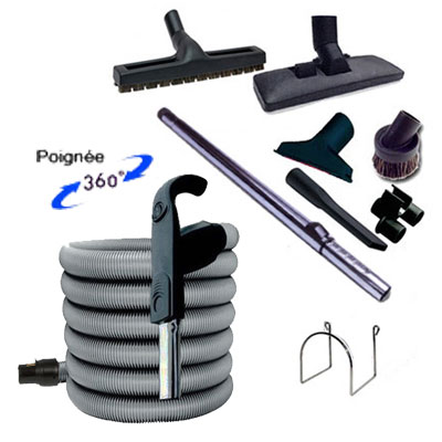 Set 8 accessoires + 1 flexible 6 m premium Plastiflex avec bouton marche/arrêt