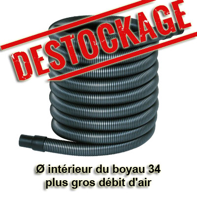 Flexible ALDES 8 M + embouts pour toutes les gammes d'aspiration centralisée Aldes, Ø intérieur du boyau 34 version optimisé plus gros débit d'air
