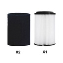 Lot de 2 pré-filtres + 1 Filtre polyester pour centrales d'aspiration Aertecnica TS1, TS85, S80, P80, PX80, PX85, C80, S80 et anciens modèles Silver SM20FD, SX20FD, SM30FD, SX30TD