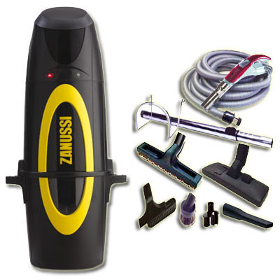 Aspirateur central hybride ZANUSSI Z30 à variateur de vitesse GARANTIE 5 ANS (jusqu’à 300 m²) + trousse à variateur 9 M + 8 accessoires + Aspi-Plumeau