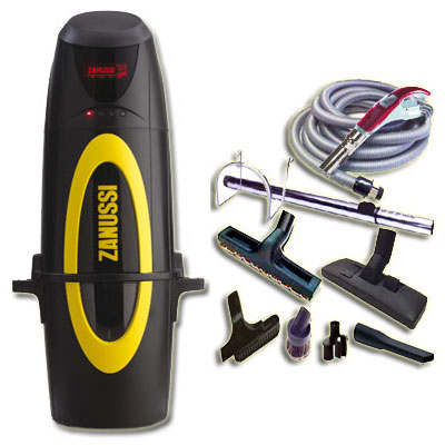 Aspirateur central hybride ZANUSSI Z40 à variateur de vitesse GARANTIE 5 ANS (jusqu’à 400 m²) + trousse à variateur 9 M + 8 accessoires + Aspi-Plumeau