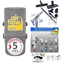 Aspirateur central AIRFLOW 1400 Garantie 5 ans (jusqu’à 180 m²) + trousse inter 9 ML + 8 accessoires + kit 3 prises + kit prise balai + kit prise garage