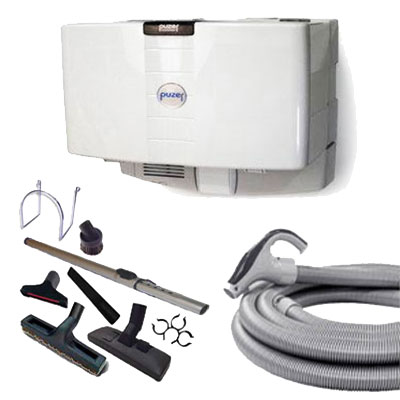 Aspiration centralisée PUZER EASY garantie 2 ans (jusqu’à 150 M²) + Set inter 9 M + 8 accessoires + 1 Aspi-plumeau offert
