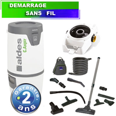 Aspiration centralisée ALDES Pack C.AXPIR COMFORT Garantie 2 ANS (jusqu’à 300 m²) + set de nettoyage, Aldes 11071139 + Aldes 11071180