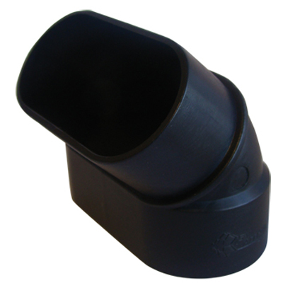 Coude 45° M-F d'aspiration centralisée ovale série SlimLine Vac pour cloison 70 mm, SACH AI9103-SC