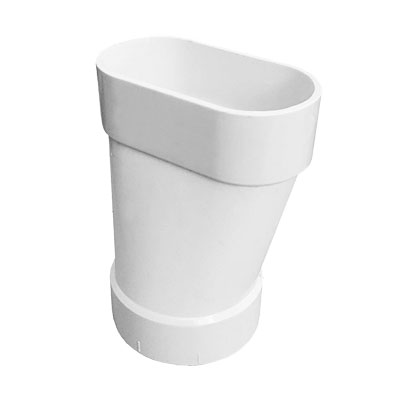 Réduction F-F d'aspiration centralisée ovale série SlimLine Vac pour cloison 70 mm vers pvc Ø 50,8 mm, SACH AI9107-SC