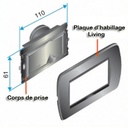 Prise d'aspiration centralisée ALDES Modèle LIVING Beige à contact