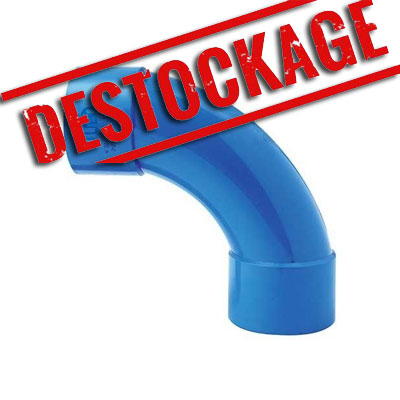 Coudes FF 90° pour réseau d'aspiration centralisée Unelvent SAPHIR ou Aertecnica Ø 50 mm Bleu, Aertecnica TR055