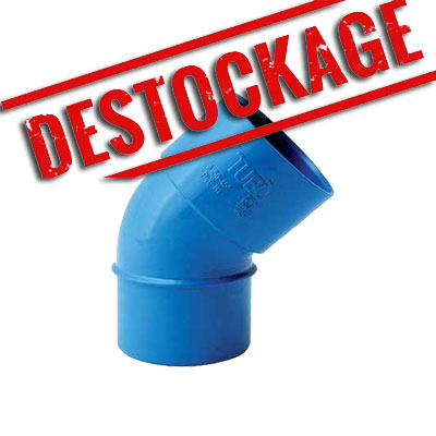 Coudes MF 45° pour réseau d'aspiration centralisée Unelvent SAPHIR ou Aertecnica Ø 50 mm Bleu, Aertecnica TR051