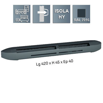 Entrée d’air hygroréglable acoustique ISOLA HY Gris anthracite, ANJOS 0690G7