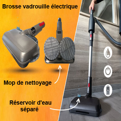 [AA466] Brosse vadrouille électrique pour aspirateur sans fil compatible Dyson V7, V8, V10, V11, lumière LED, réservoir d'eau, tête de brosse