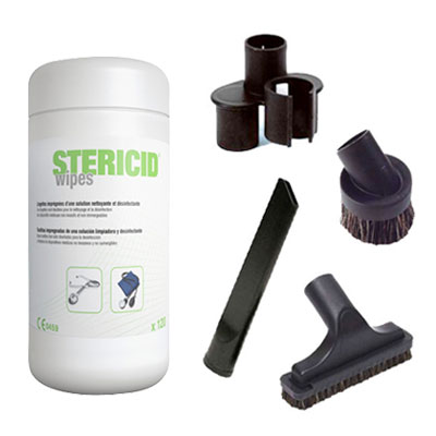 [AAC381] Lot de 4 brosses en crin + 1 boîte de 120 lingettes nettoyantes