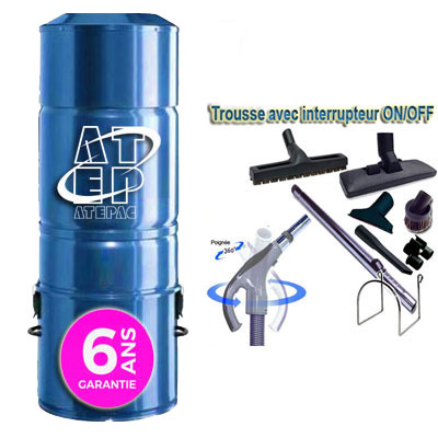 [AAC484] Aspiration centralisée hybride ATEPAC 70 GARANTIE 6 ANS (jusqu’à 350 m²) + trousse inter 9 ML + 8 accessoires + 1 Aspi-plumeau offert