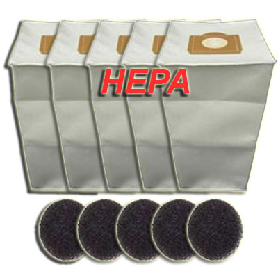 [ADC097] 5 Sacs ALDES 30 litres en HEPA + 5 filtres pour centrales AXPIR, BLUE, BOOSTY, DOOBLE, CONFORT, ENERGY, FAMILY, C. Cleaner, C.Booster, C.Power