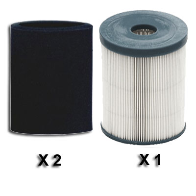 [ADC518] Lot de 2 pré-filtres + 1 Filtre pour centrales AIRFLOW 1600 et AIRFLOW 2100