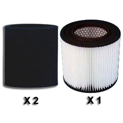 [ADC525] Lot de 2 pré-filtres + 1 Filtre polyester pour centrales GA 100, GA 200, GA 200 oxygène, GA 300, GA 300 Nature, GA 400, GA 600 Nature, GA 1000 et ECXEL