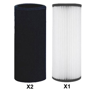 [ADC531] Lot de 2 pré-filtres + 1 Filtre polyester pour centrales d'aspiration Aertecnica TS2, TS4, TS105, TS205 ...