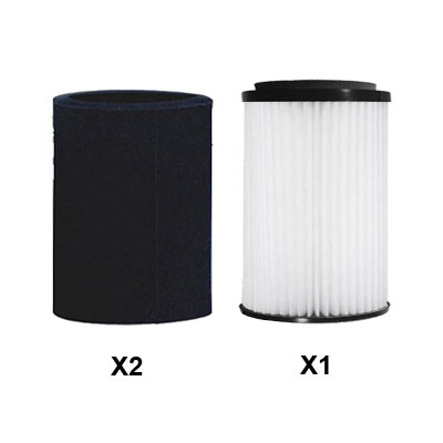 [ADC534] Lot de 2 pré-filtres + 1 Filtre polyester pour centrales d'aspiration Aertecnica TS1, TS85, S80, P80, PX80, PX85, C80, S80 et anciens modèles Silver SM20FD, SX20FD, SM30FD, SX30TD