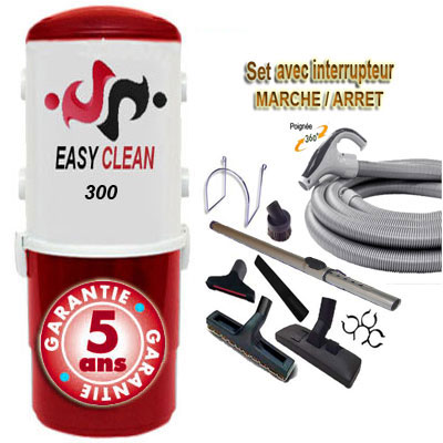 [APC005] Aspiration centralisée EASY-CLEAN 300 garantie 5 ans (jusqu'à 250 M²) + Set inter 9 M + 8 accessoires + 1 Aspi-plumeau offert