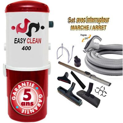 [APC008] Aspiration centralisée EASY-CLEAN 400 garantie 5 ans (jusqu'à 350 M²) + Set inter 9 M + 8 accessoires + 1 Aspi-plumeau offert