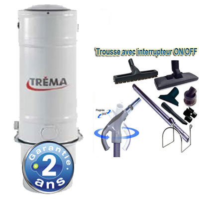 [APC066] Aspiration centralisée TRÉMA Tf 550 (jusqu'à 400 m²) GARANTIE 2 ANS + trousse inter 9 ML + 8 accessoires + set cuisine extensible